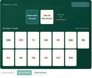 Indian Rummy game screen
